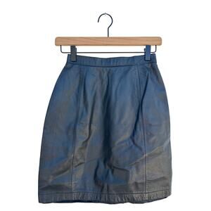 Wilsons Leather Mini Skirt, Black Leather,‎ Back Zipper, Size 6
